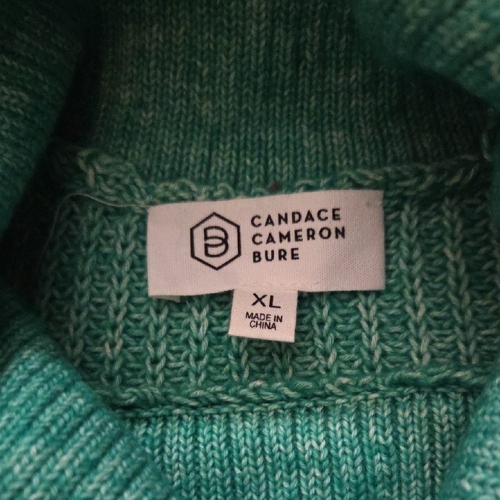 Candace Cameron Bure Women's Green Turtleneck Sweater - Picture 2 of 5